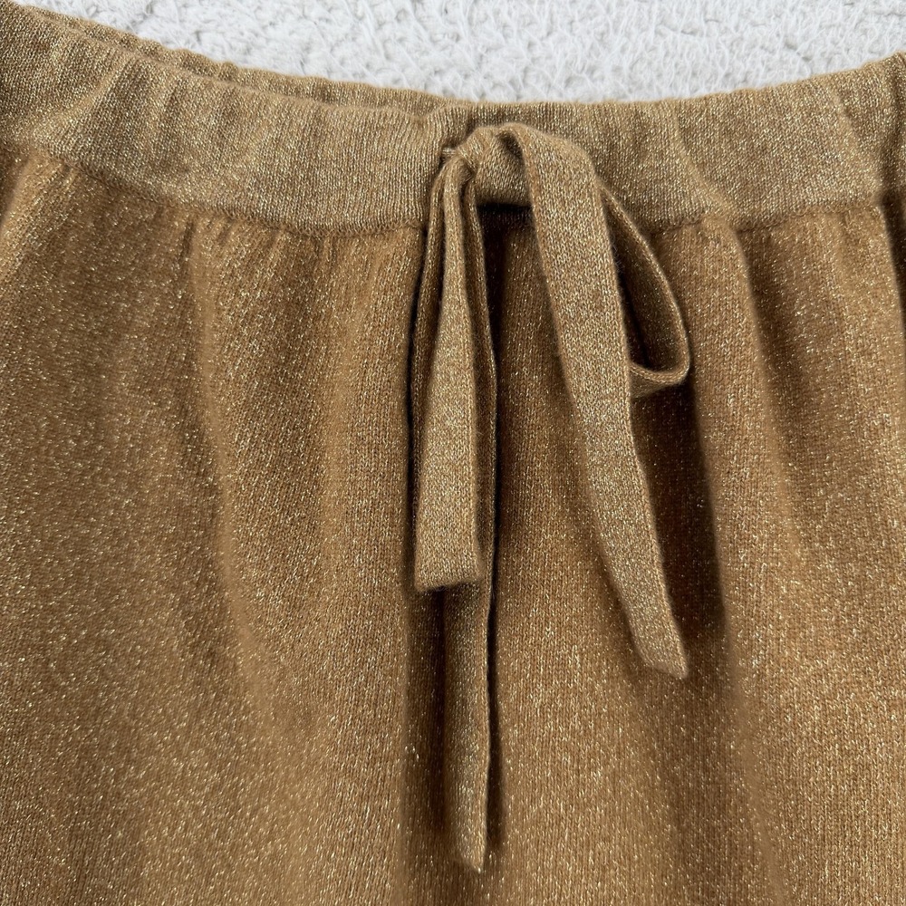 DemyLee X J.Crew Skirt Womens XL Brown Glitter Knit Cashmere Drawstring NWT - Picture 3 of 8